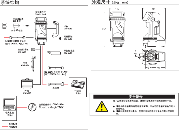 CM-512m3A分光测色计结构图